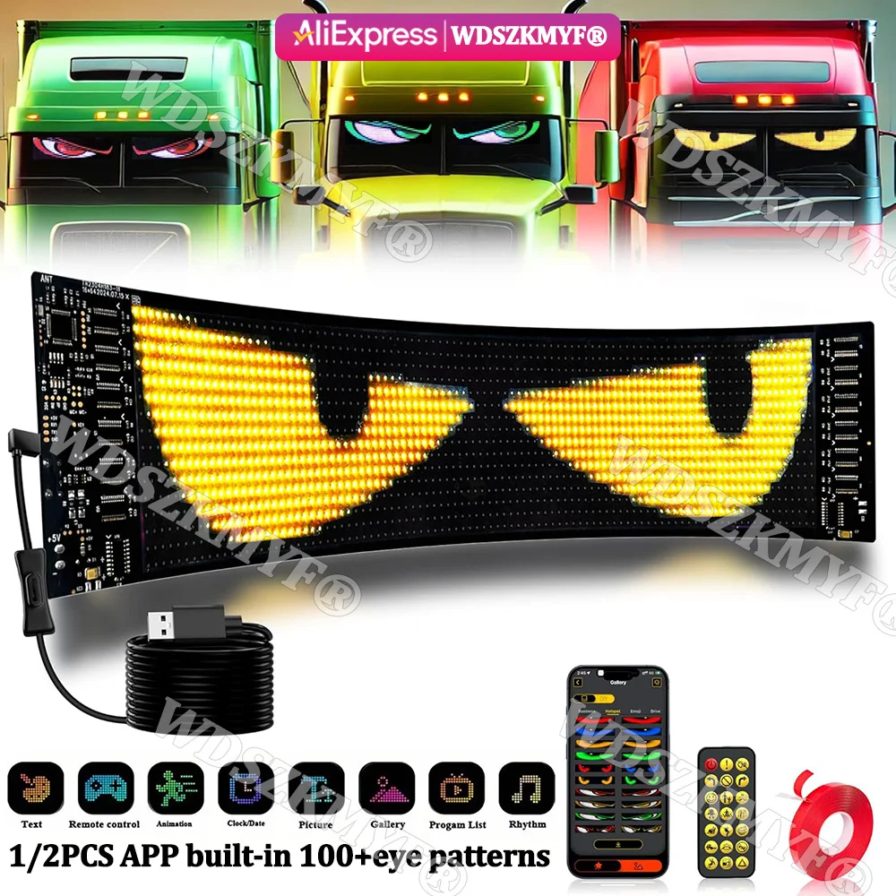 Car Led Light - عيون الشيطان متعددة الوظائف مشرق بلوتوث