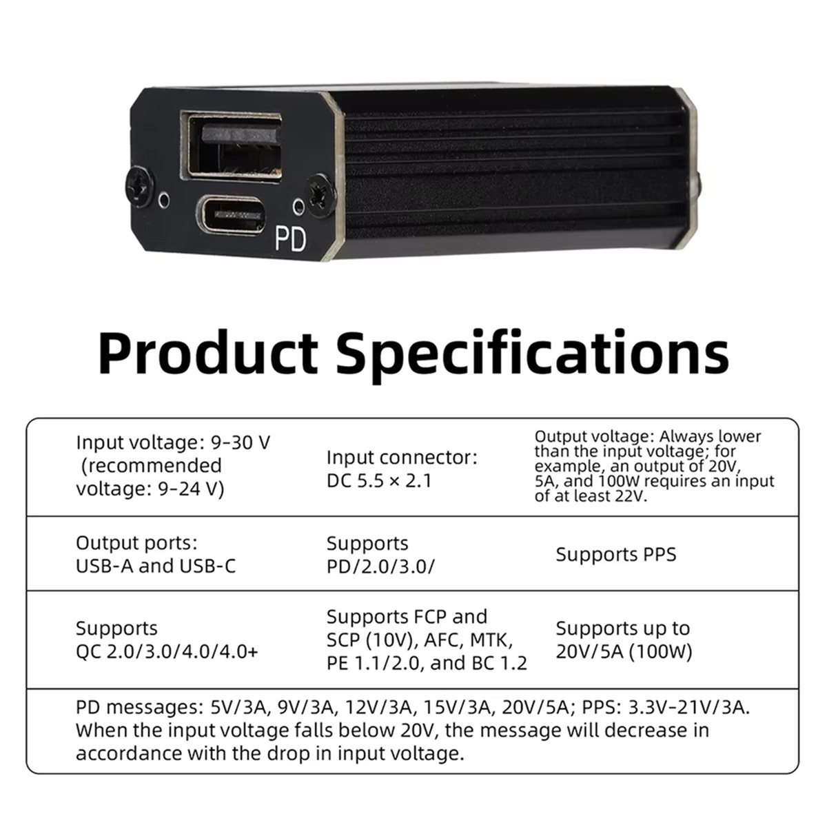 Car Charger - تحديث. وحدة شحن سريع PD100W -